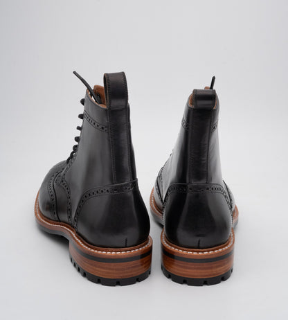 Goodyear Welted Black Wingtip Brogue Boot