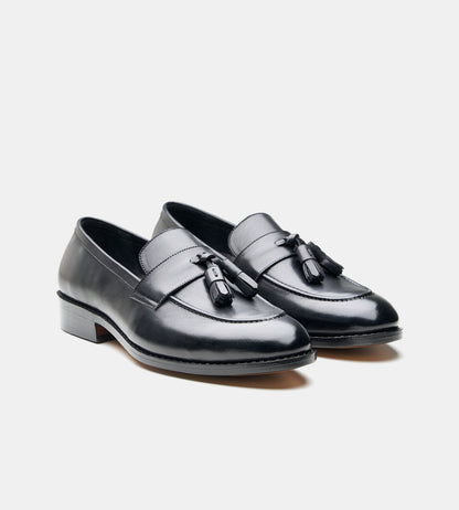 Goodyear Welted Black Tassel Loafer