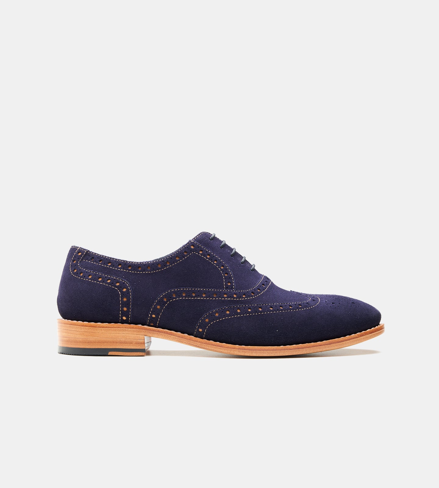 Goodyear Welted Navy Suede Wingtip Dress Oxfords