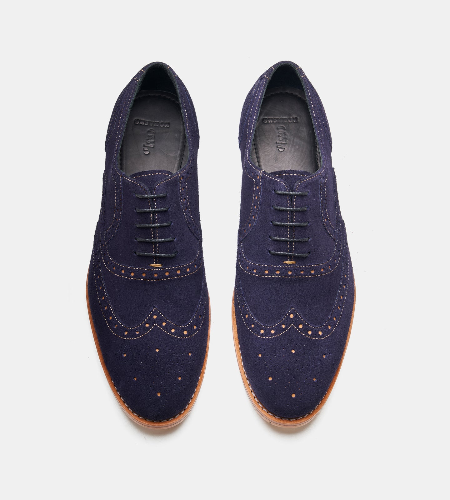 Goodyear Welted Navy Suede Wingtip Dress Oxfords