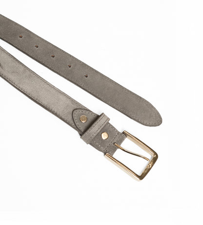 Italian  Grey Suede Leather Belt