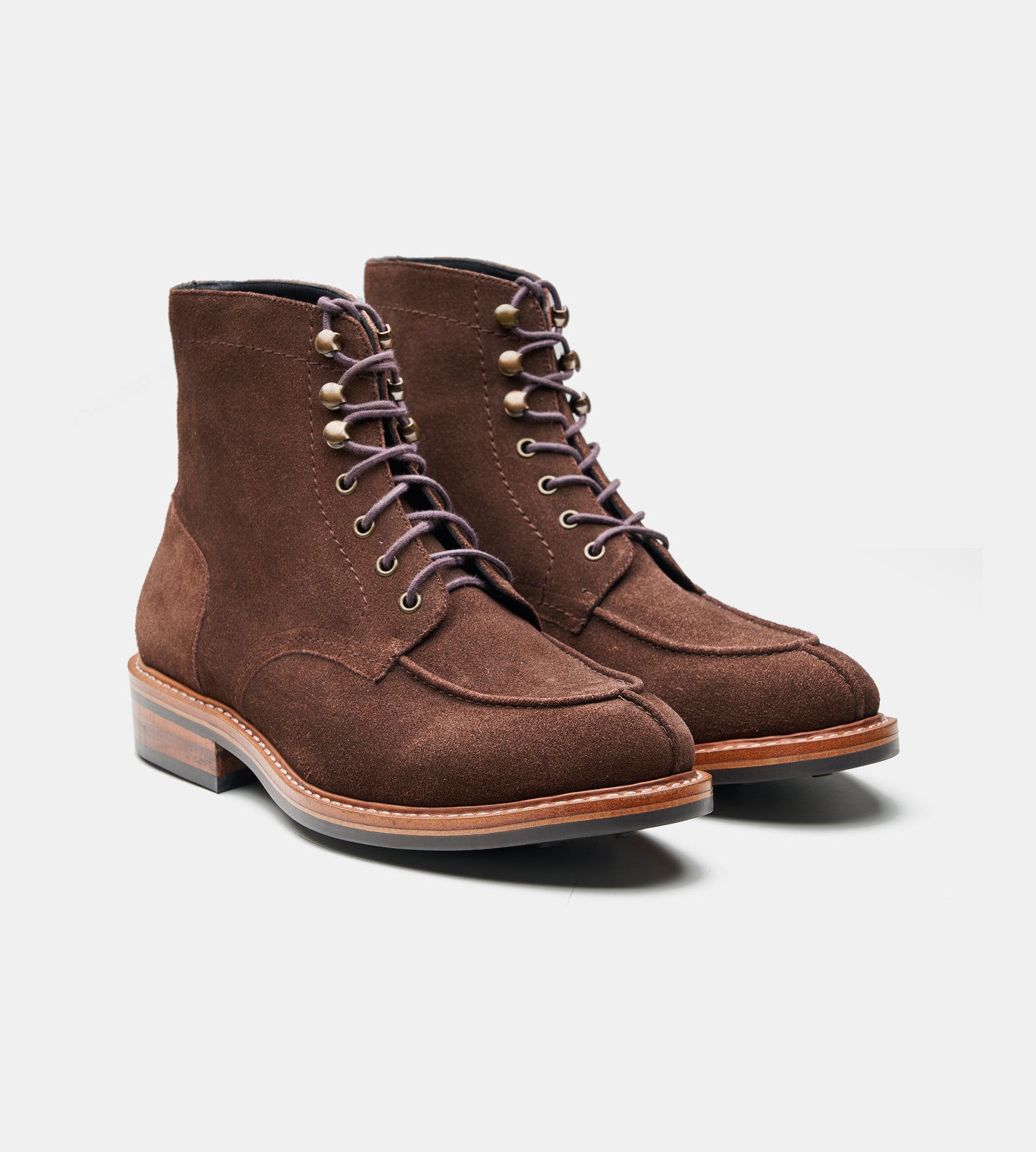 Goodyear Welted Suede Split Toe Derby Boot