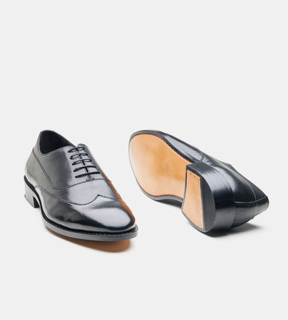 Goodyear Welted Black Wingtip Stitch Oxfords