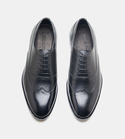 Goodyear Welted Black Wingtip Stitch Oxfords