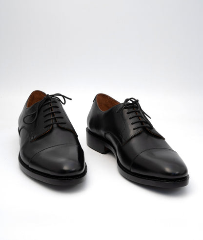 Hand Welted Classsic Black Captoe Derby