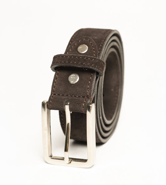 Handmade Groupo Mastrotto Brown Suede Leather Belt