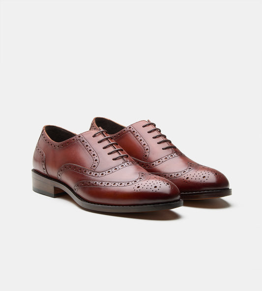 Goodyear Welted British Tan Wingtip Oxfords