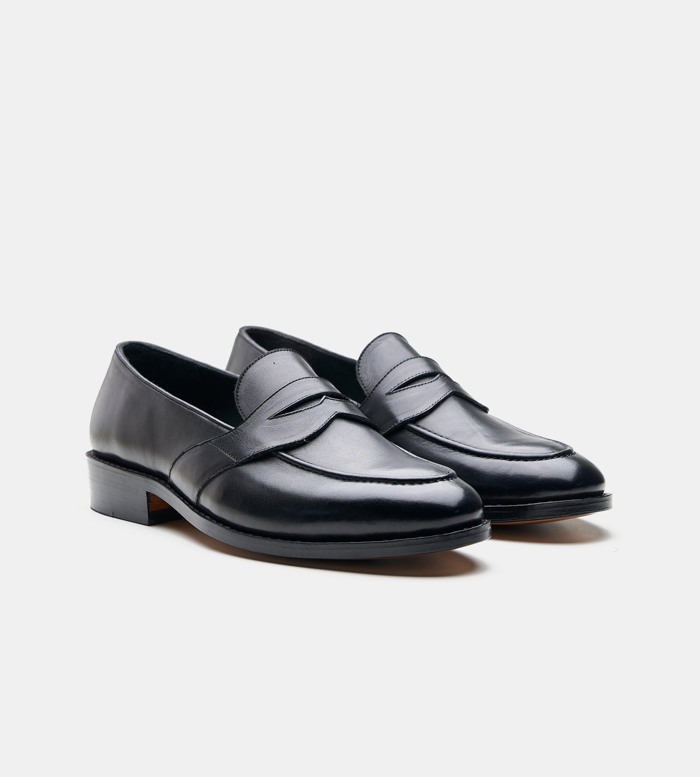 Goodyear Welted Full Strap Black Penny Loafer