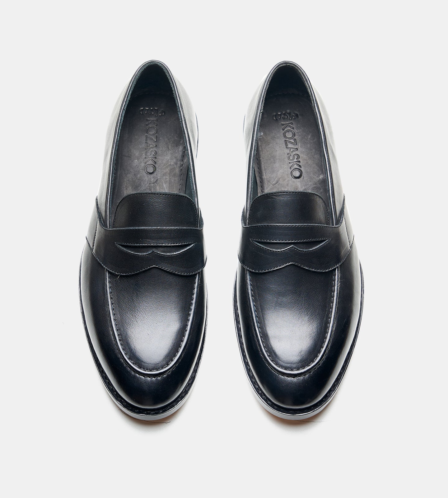 Goodyear Welted Full Strap Black Penny Loafer