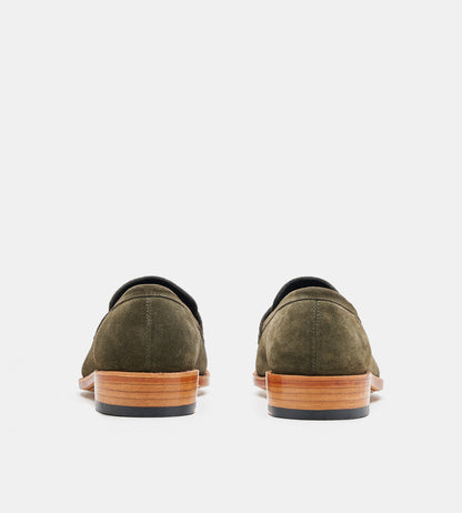 Goodyear Welted Olive Suede Penny Loafer