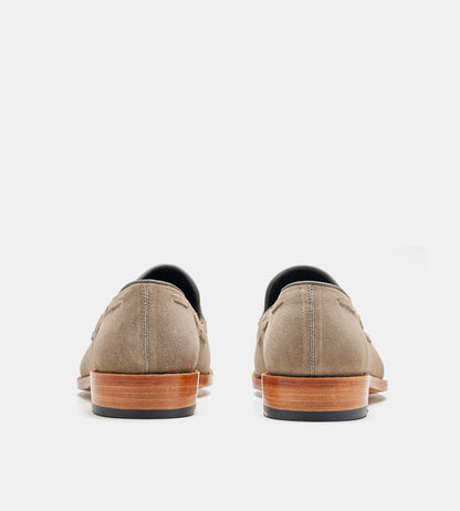 Goodyear Welted Grey Suede Tassel Loafers