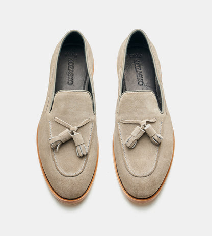 Goodyear Welted Grey Suede Tassel Loafers