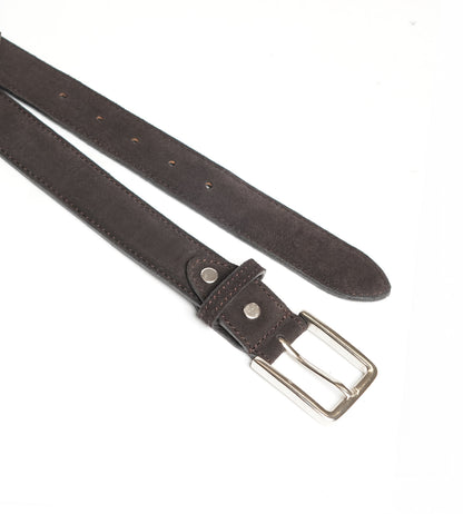 Handmade Groupo Mastrotto Brown Suede Leather Belt