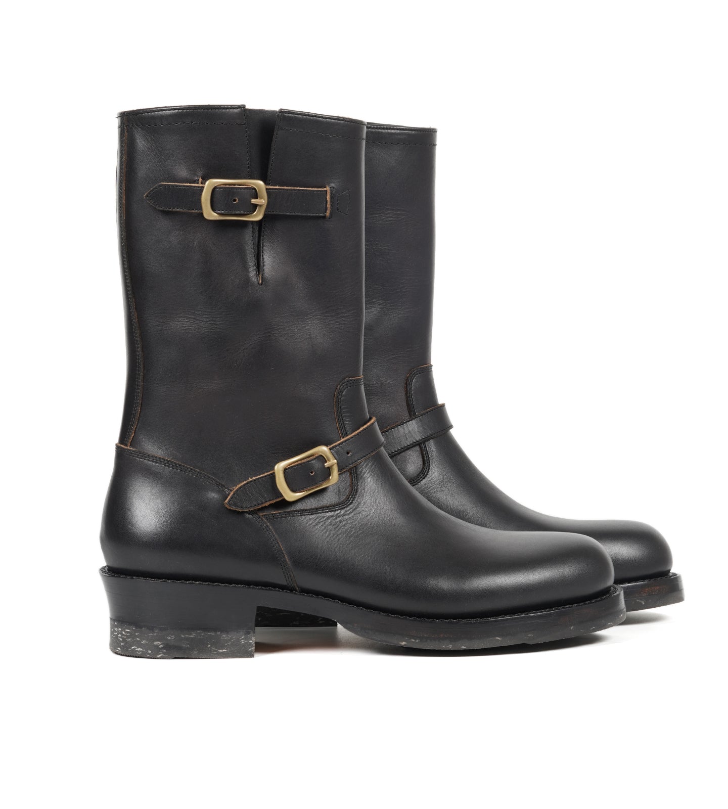 Hand Welted Virginia Hydro Pull up Black Leather Engineer Boots