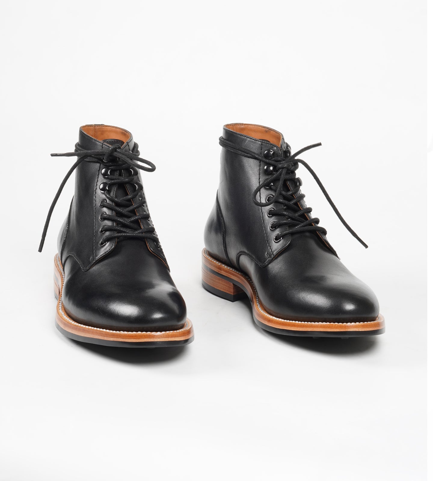 Goodyear Welted Black Plain Toe Boot