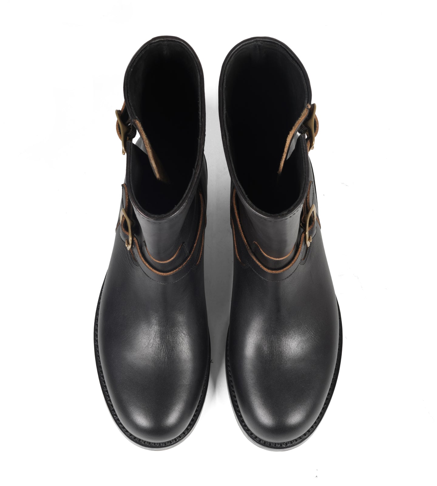 Hand Welted Virginia Hydro Pull up Black Leather Engineer Boots