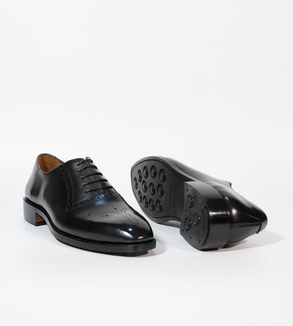 Hand-Welted Black Michigan Calf Brogue Oxfords