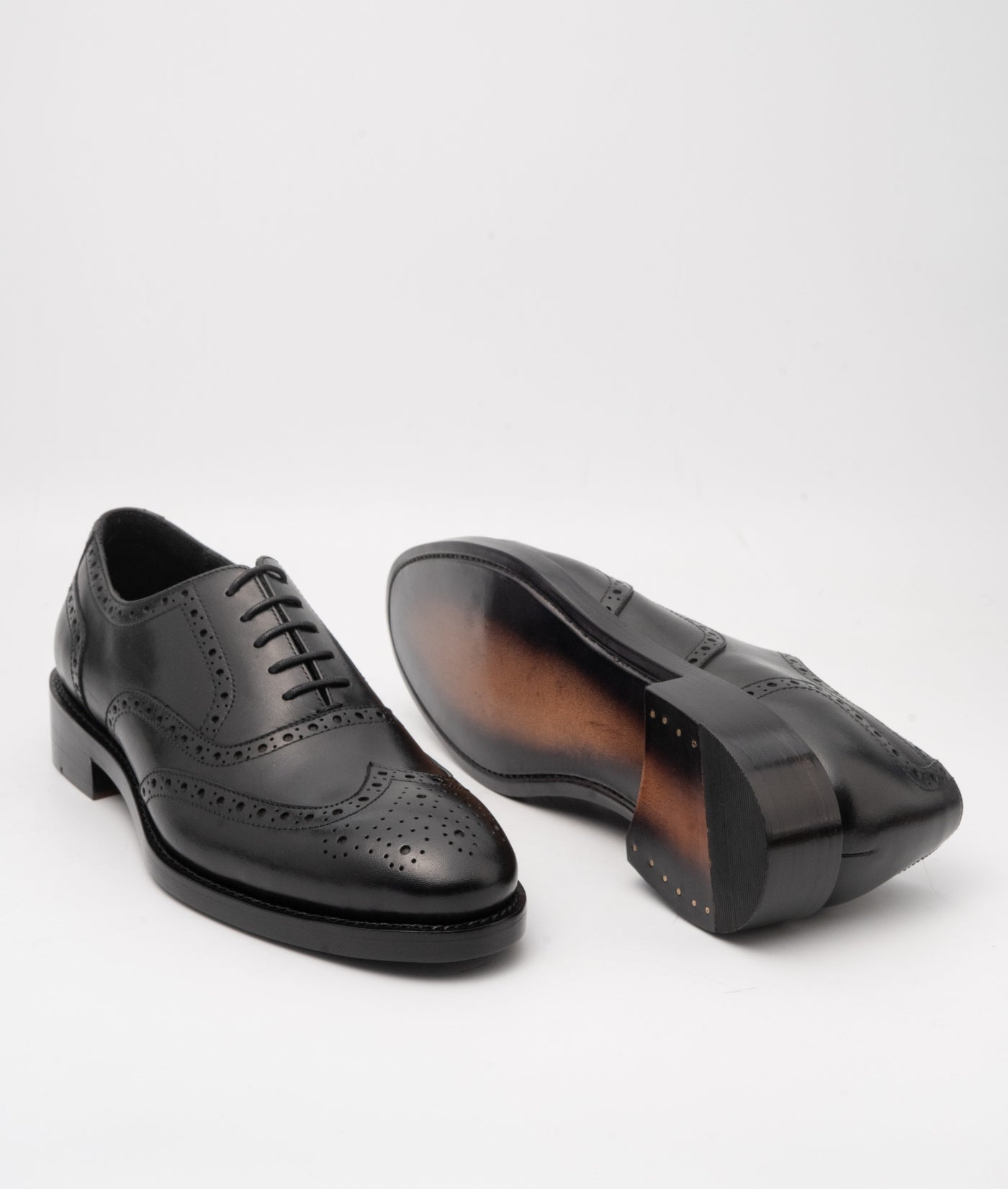 Goodyear Welted Full Black Wingtip Oxfords