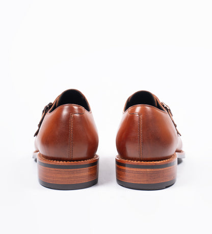 Goodyear Welted Double Strap Tan Monk Shoe