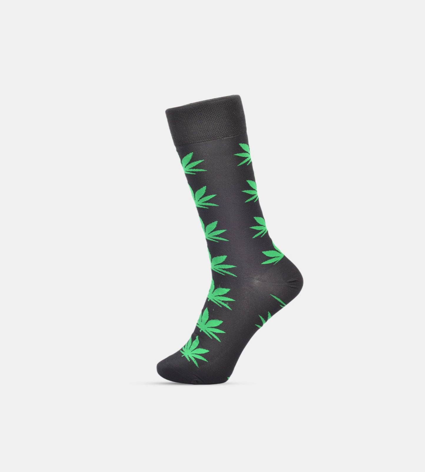 Bamboo Yarn Premium Green Leafy Crew Socks