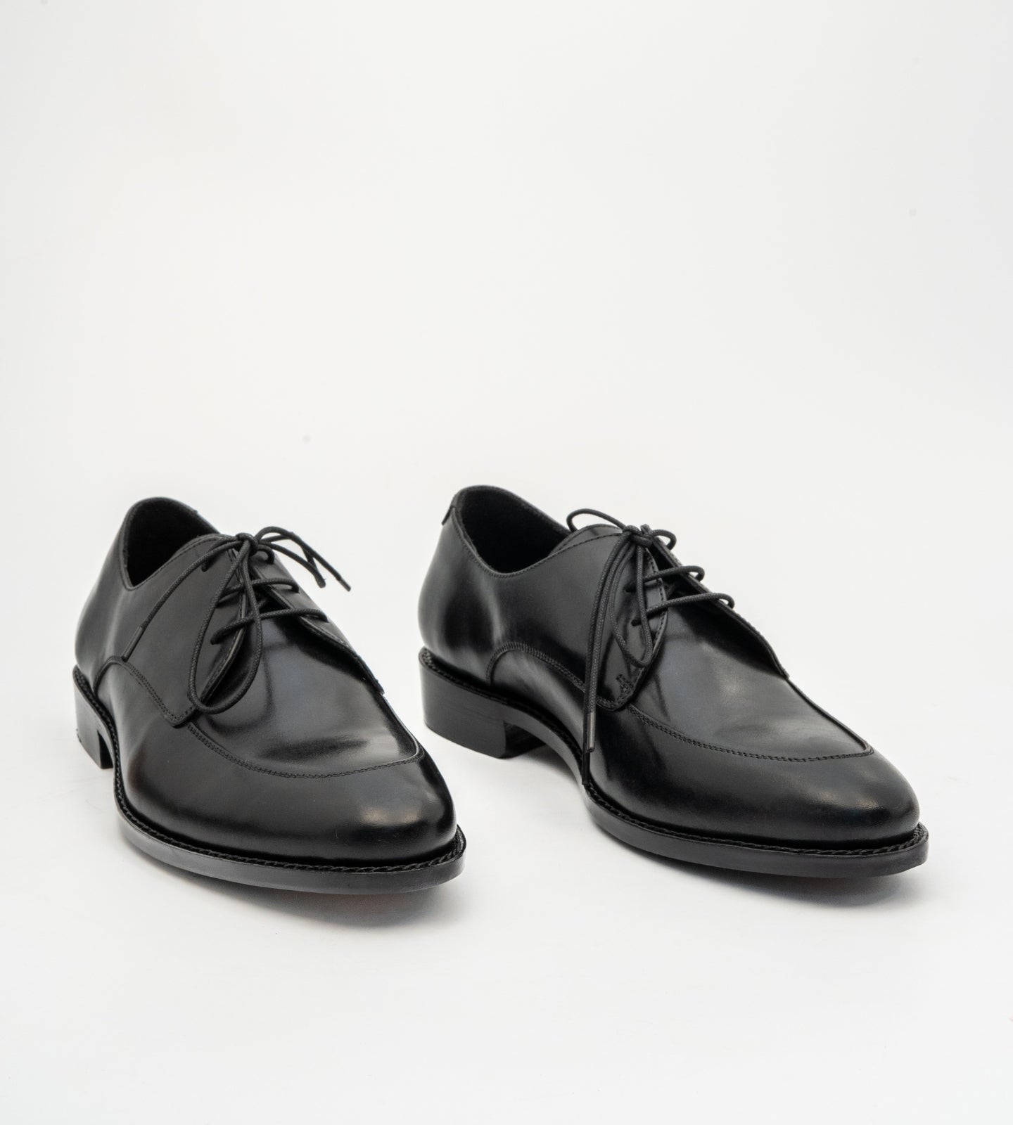 Goodyear Welted Black Apron Toe Derby