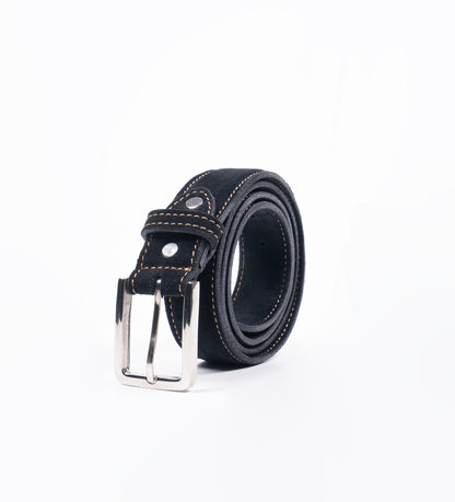 Handmade Groupo Mastrotto Black Suede Belt