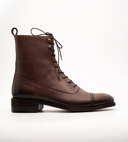 Hand-Welted  Brown Balmoral Boot