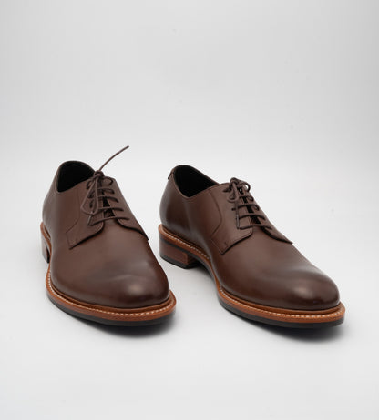 Hand-Welted Brown Plain Toe Blucher