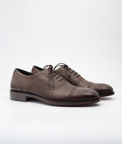 Goodyear Welted Brown Wax Milled Brogues Oxfords