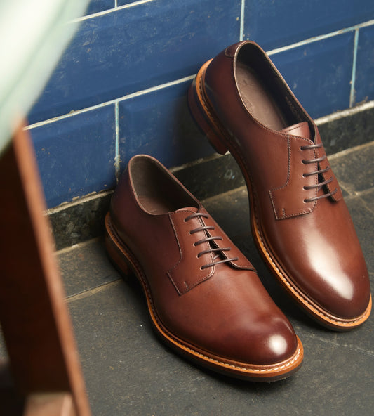 Goodyear Welted Brown Plain Toe Blucher