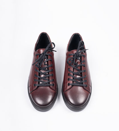 Handmade Classic Burgundy Leather Sneaker