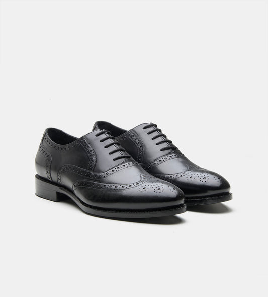 Goodyear Welted Full Black Wingtip Oxfords