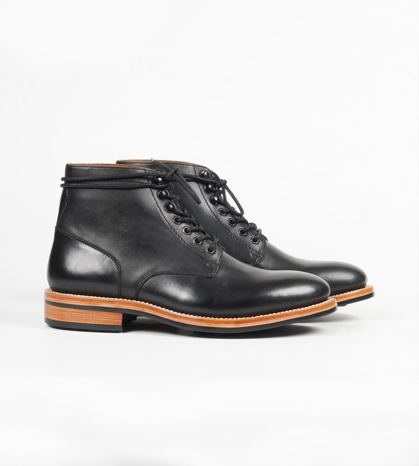 Goodyear Welted Black Plain Toe Boot