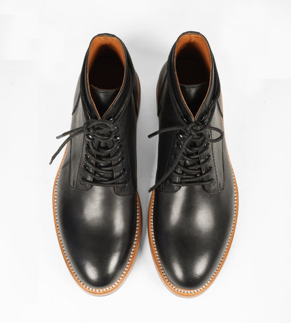 Goodyear Welted Black Plain Toe Boot