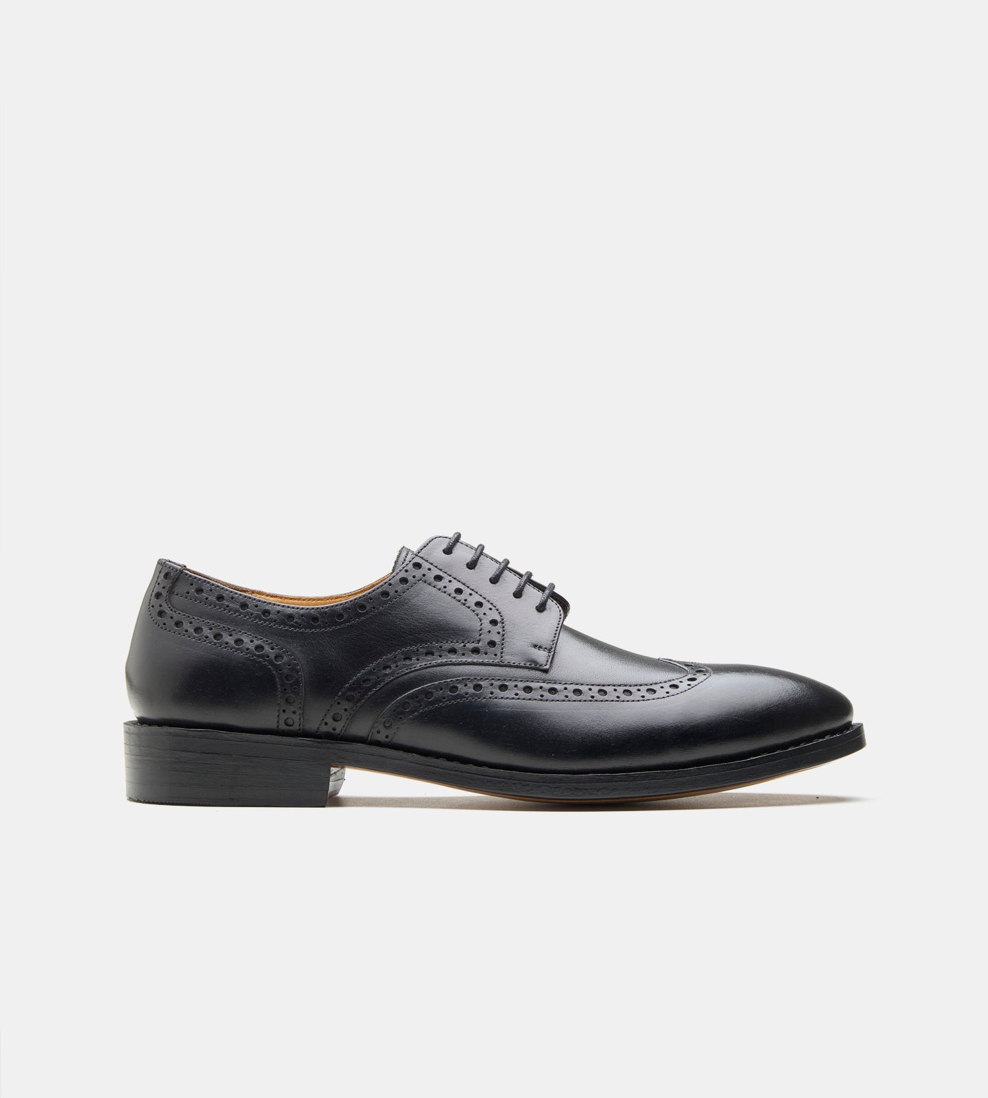 Goodyear Welted Black Wingtip Derby Shoe