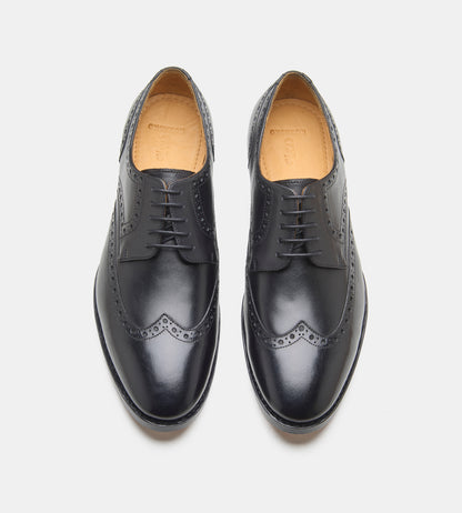 Goodyear Welted Black Wingtip Derby Shoe