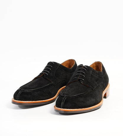 Goodyear Welted Black Suede Split Toe Derby