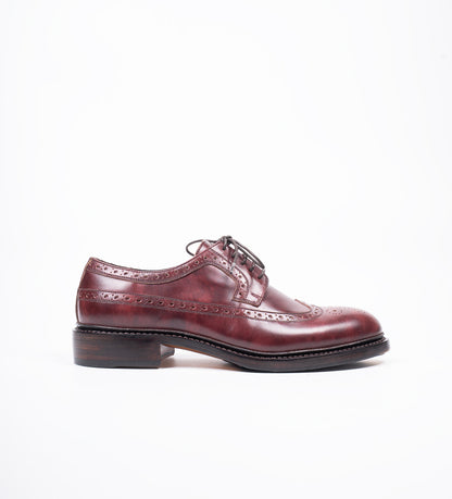 Hand Welted Burgundy Museum calf Longwing Blucher Shoe