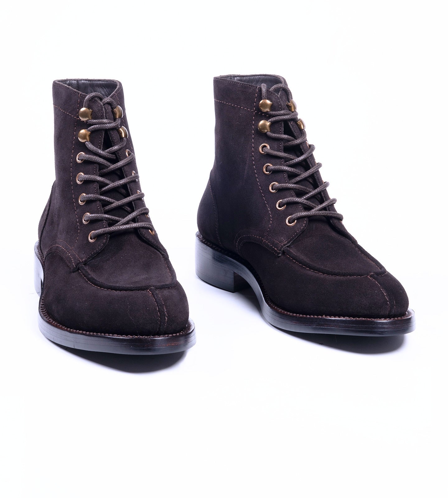 Hand Welted Classic Suede Split Toe Derby Boot