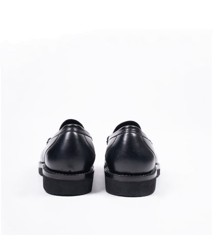 Handwelted Black Unlined Comfort Horsebit Slip-Ons