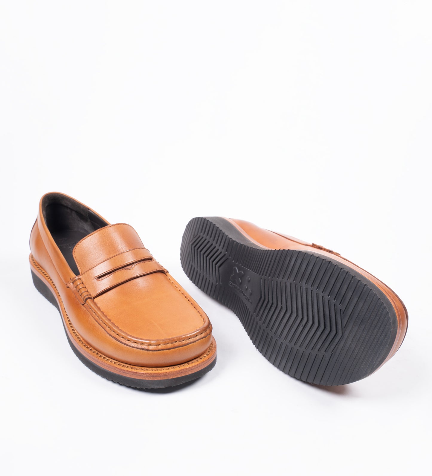 Hand-Welted Tan Full Grain Leather Barefoot Slip-Ons
