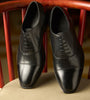 Goodyear Welted Chisel Toe Black Captoe Oxfords