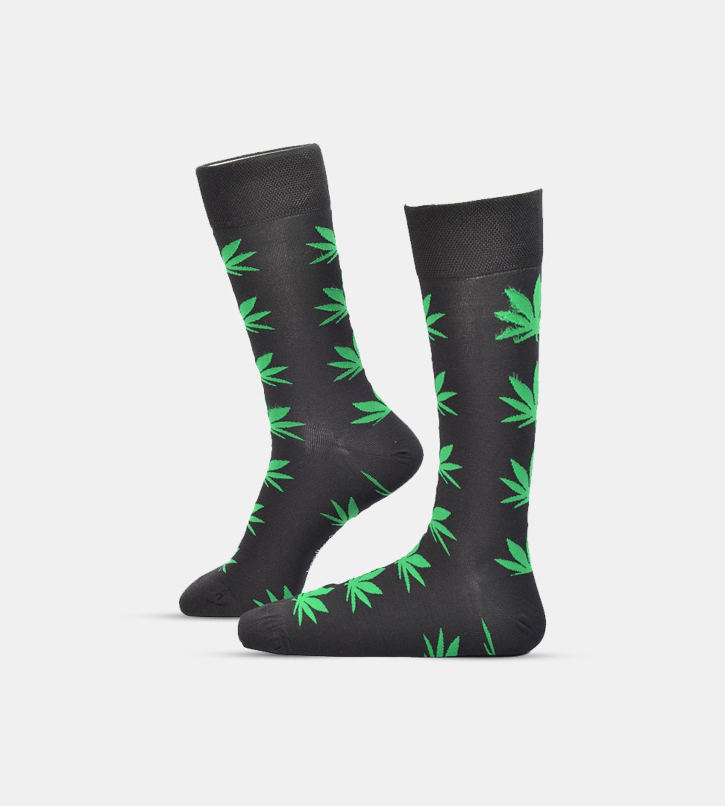 Bamboo Yarn Premium Green Leafy Crew Socks