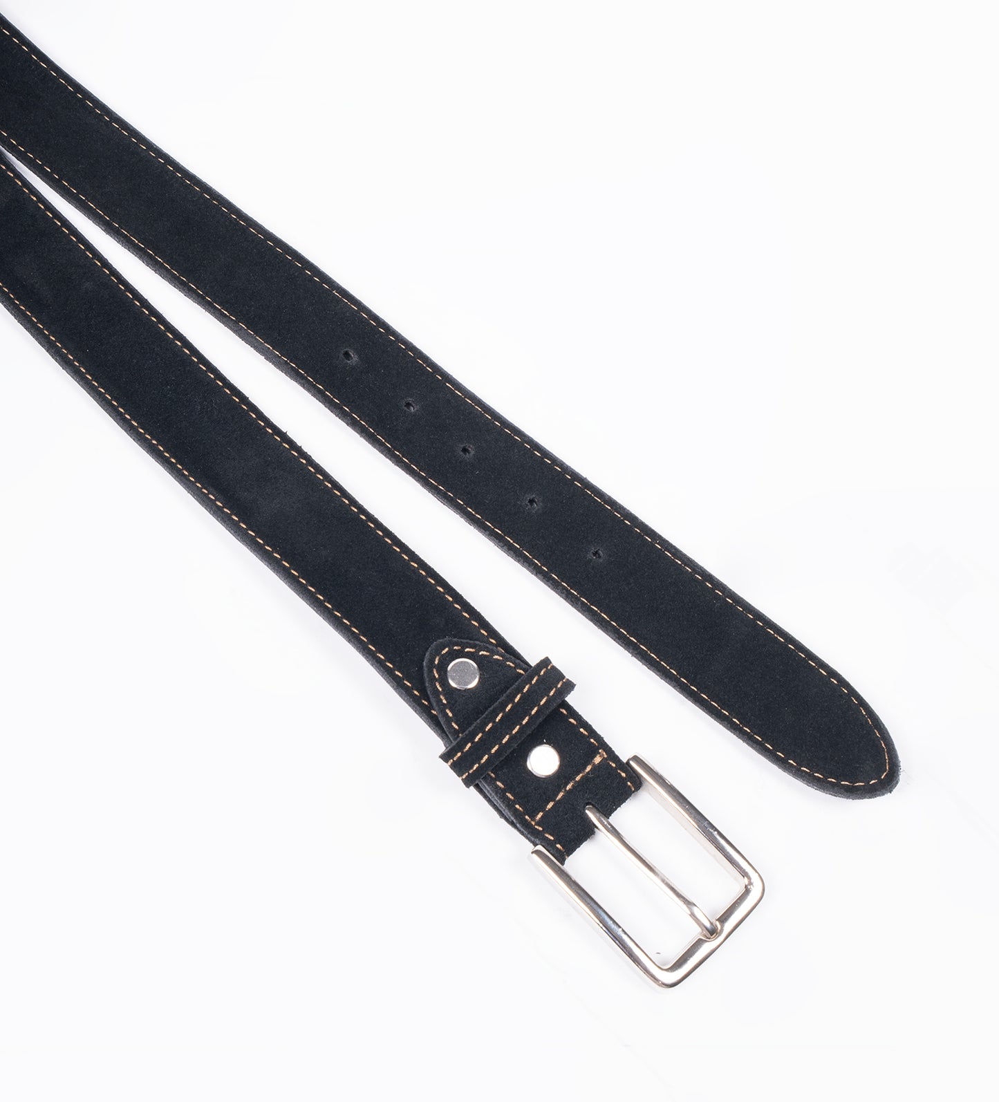 Handmade Groupo Mastrotto Black Suede Belt
