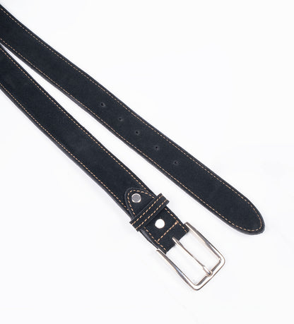 Handmade Groupo Mastrotto Black Suede Belt