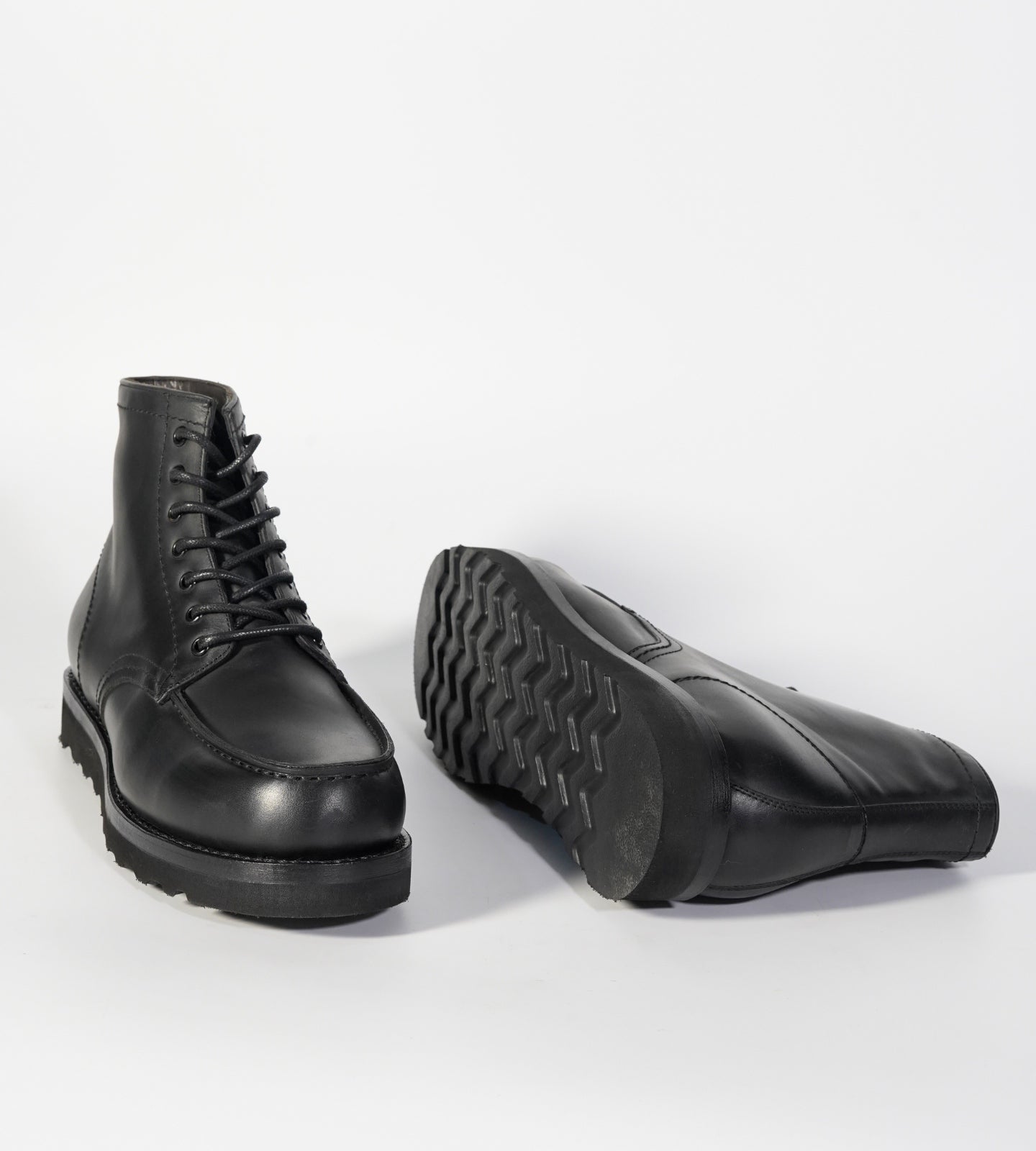 Goodyear Welted Black Oiled Leather Moctoe Boot