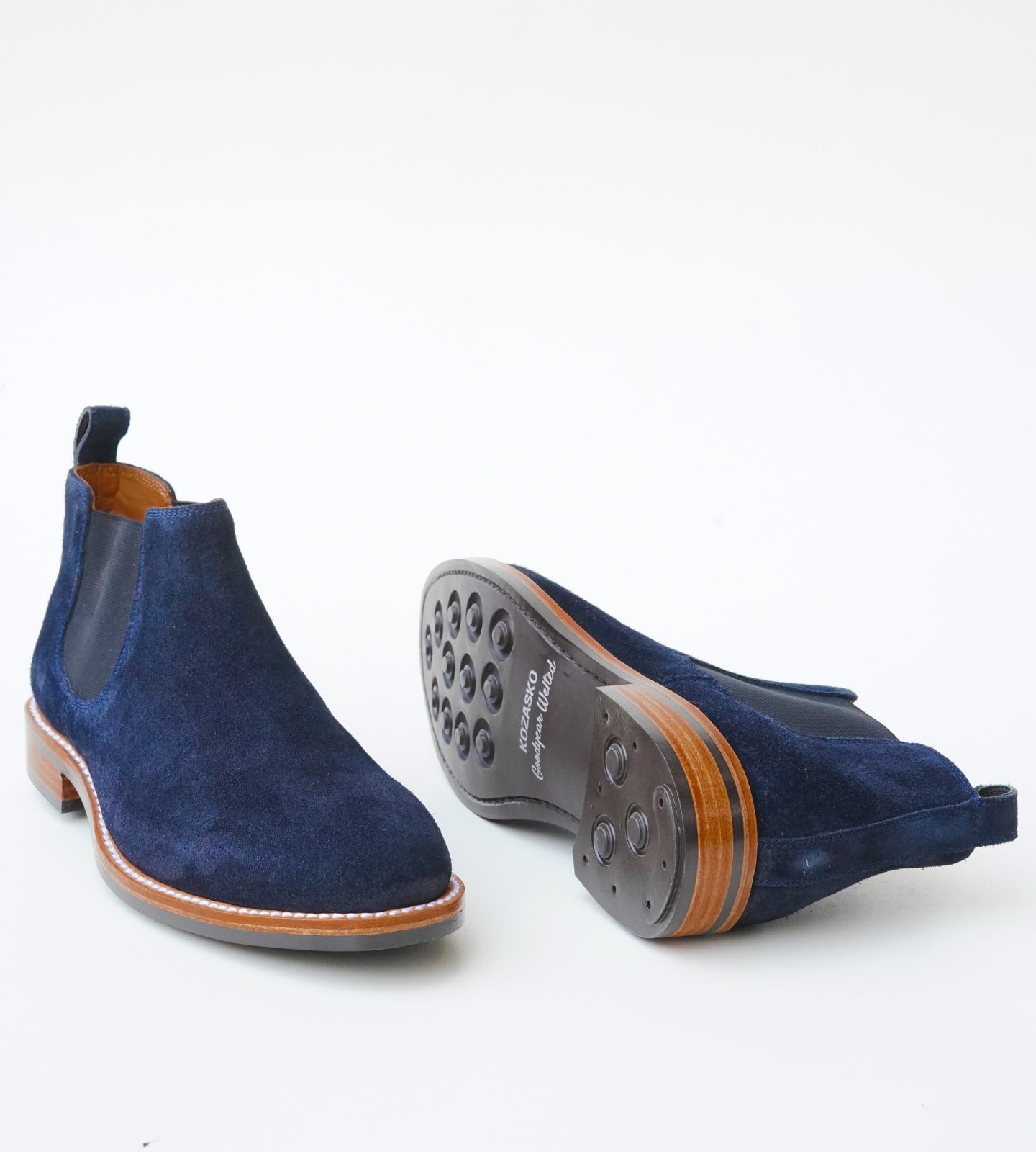 Goodyear Welted Classic Navy Suede Chelsea Boot