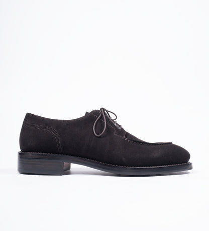 Hand Welted Brown Suede Split Toe Derby