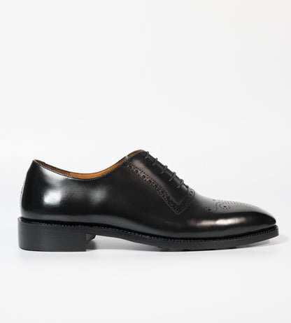 Hand-Welted Black Michigan Calf Brogue Oxfords