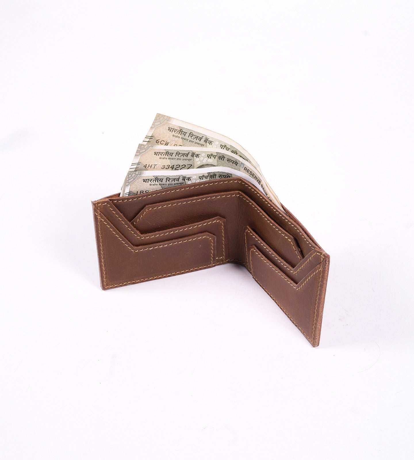 Brown Oil Pull up Leather Men's Wallet